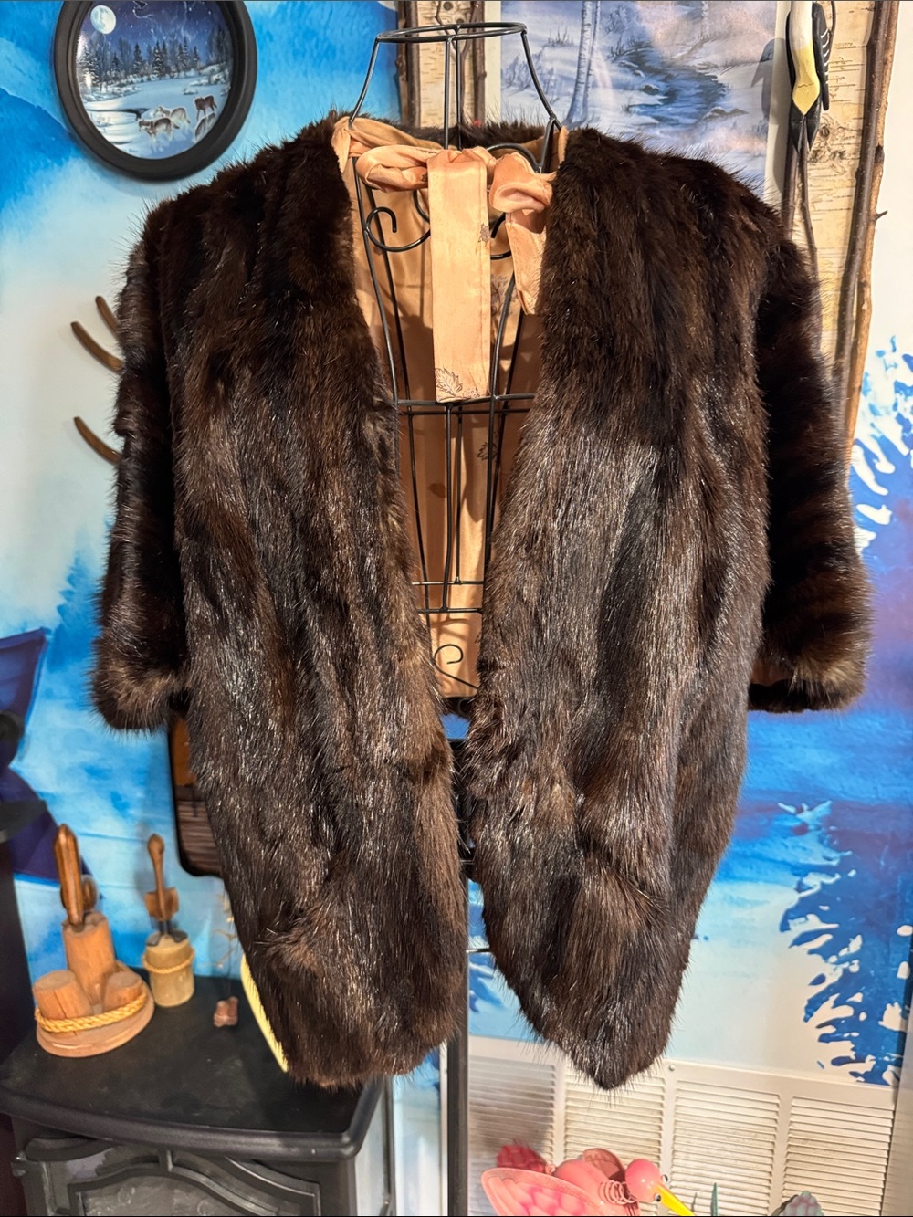 Vintage Brown Mink Fur stole - Women's Coat